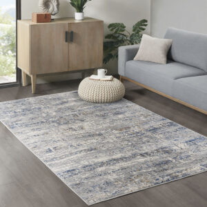 Harley Abstract Area Rug in Blue/Cream From Madison Park