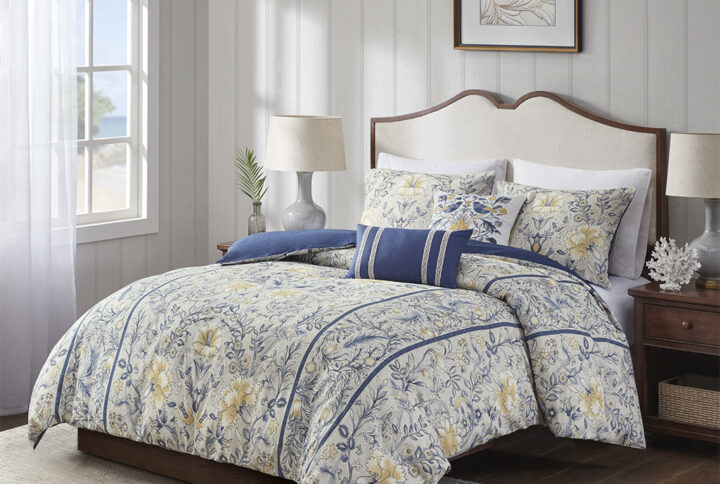 Livia 5 Piece Cotton Duvet Cover Set in Multi From Harbor House