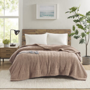 Sherpa Heated Blanket in Brown From True North by Sleep Philosophy