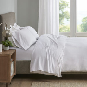 Smart Cool Microfiber Sheet Set in White From Sleep Philosophy