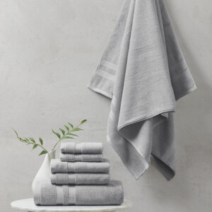 Plume 100% Cotton Feather Touch Antimicrobial Towel 6 Piece Set in Grey From Beautyrest