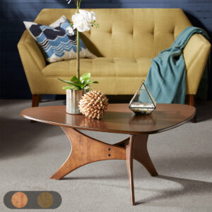 Blaze Triangle Wood Coffee table in Brown From INK+IVY