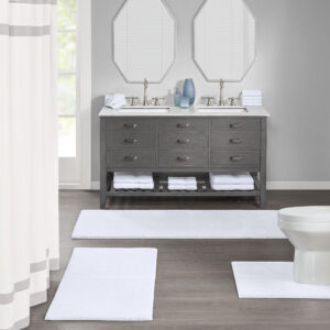 Marshmallow Bath Rug in White From Madison Park Signature