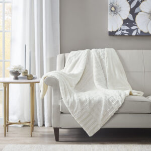 Arctic Ultra Plush Down Alternative Throw in Ivory From Madison Park