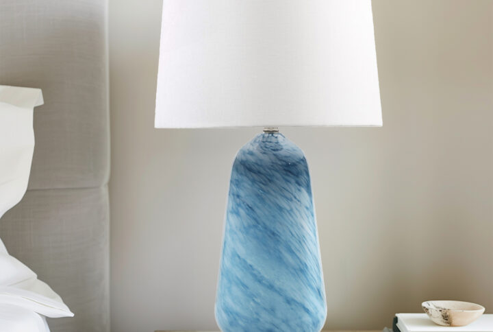 Aquaviva Confetti Glass Table Lamp in Blue From INK+IVY