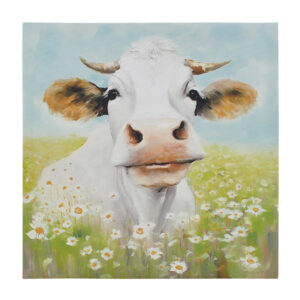 Sunshine Animals Cow Canvas Wall Art in Cow/Green Multi From Madison Park