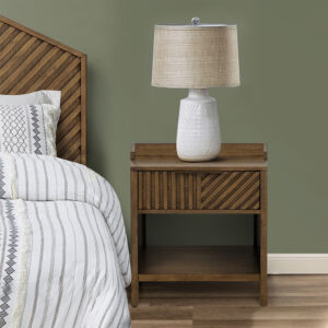 Sunset Cliff 1-Drawer Nightstand with Shelf in Brown From INK+IVY