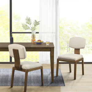 Lemmy Armless Upholstered Dining Chair Set of 2 in Tan From INK+IVY