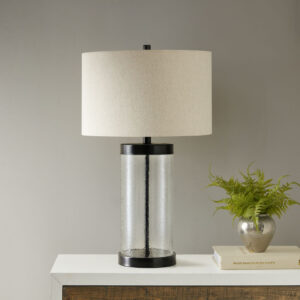 Macon Glass Cylinder Table Lamp in Clear From INK+IVY