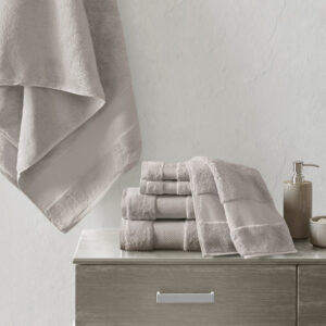 Turkish Cotton 6 Piece Bath Towel Set in Taupe From Madison Park Signature