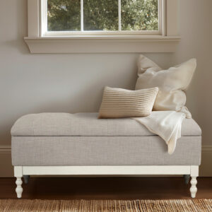 Beckett Tufted Storage Bench in Antique Cream/Light Grey From Madison Park Signature