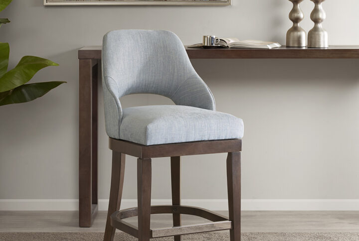 Jillian Counter  Stool with Swivel Seat in Blue From Madison Park