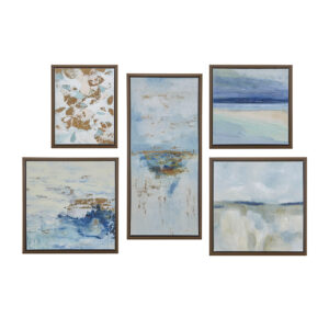 Blue Horizon 5-piece Gallery Framed Canvas Wall Art Set in Blue Multi From Madison Park