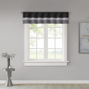 Amherst Polyoni Pintuck Window Valance in Black From Madison Park