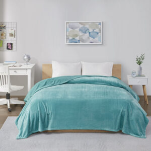 Microlight Plush Oversized Blanket in Aqua From Intelligent Design