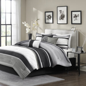 Blaire 7 Piece Comforter Set in Grey From Madison Park