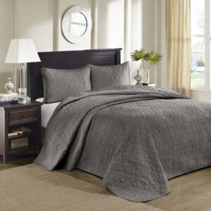 Quebec Reversible Bedspread Set in Dark Grey From Madison Park