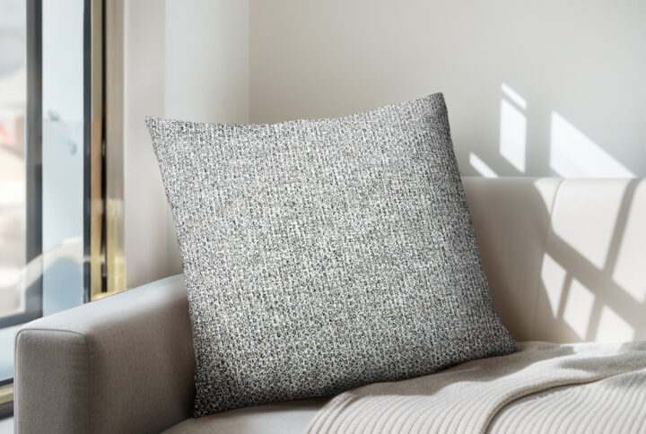 Zoe Solid Square Pillow in Navy/Beige From Chapel Hill