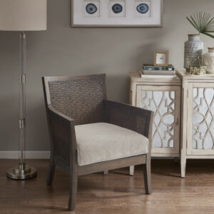 Diedra Cane Armchair in Tan/Espresso From Madison Park