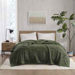 Burlington Berber Blanket in Green From Woolrich