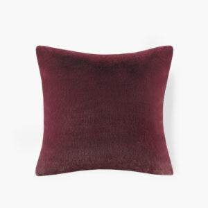 Sable Solid Faux Fur Square Decor Pillow in Burgundy From Croscill