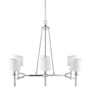 Elegenza 6-light Chandelier with Fabric Drum Shades in Chrome From Martha Stewart