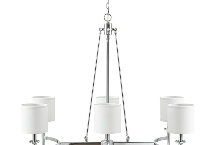 Elegenza 6-light Chandelier with Fabric Drum Shades in Chrome From Martha Stewart