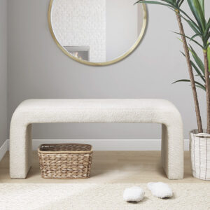 Steve Boucle Waterfall Bench in Cream From INK+IVY