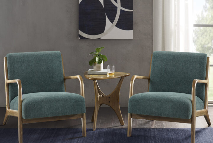 Novak Lounge Chair Set of 2 in Teal From INK+IVY