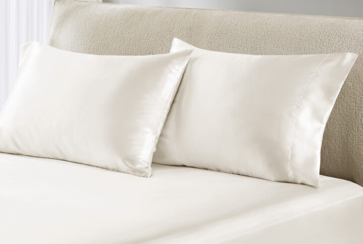 Satin Luxury 2 PC Pillowcases in Ivory From Madison Park Essentials