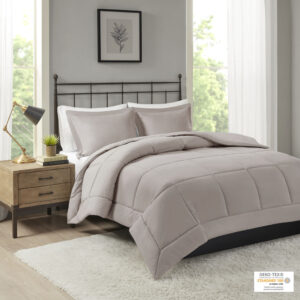 Sarasota Microcell Down Alternative Comforter Mini Set in Taupe From Madison Park