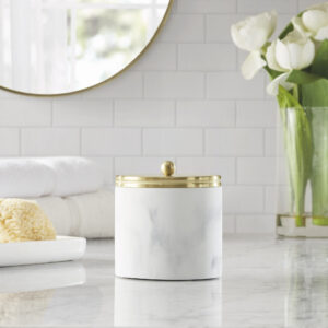 Corsica Gold Marbled Resin Jar in Gold From Croscill