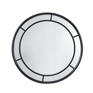 Katonah Black Round Wall Mirror 36" in Black From Martha Stewart