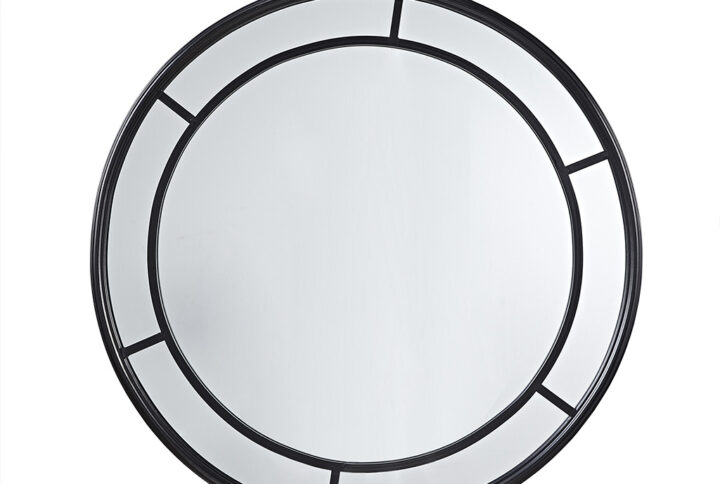 Katonah Black Round Wall Mirror 36" in Black From Martha Stewart