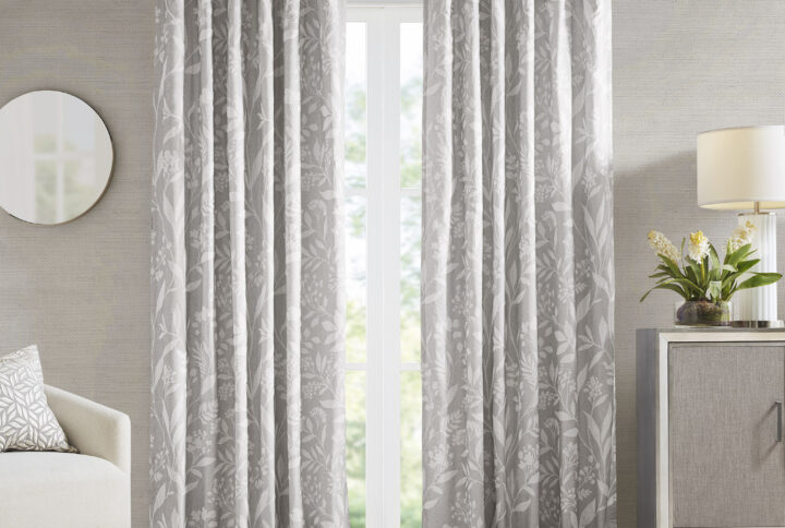 Winslow Floral Curtain Panel (Single) in Linen From Croscill Home