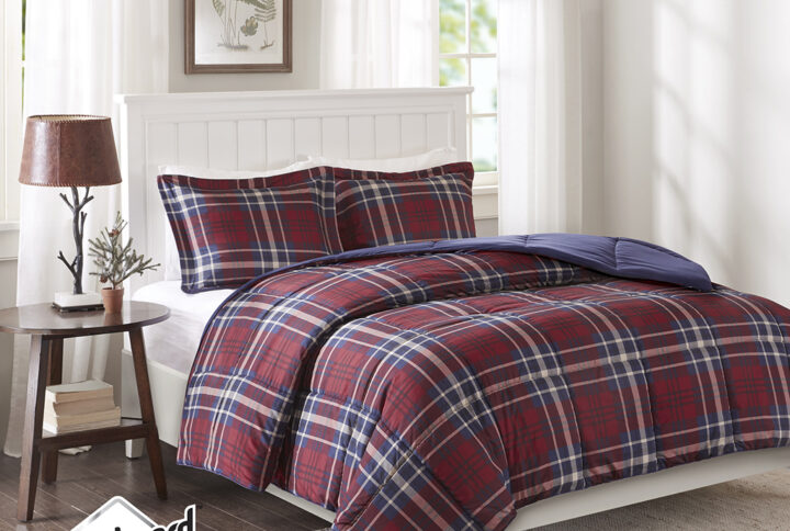 Bernard 3M Scotchgard Down Alternative Comforter Mini Set in Red From Madison Park Essentials