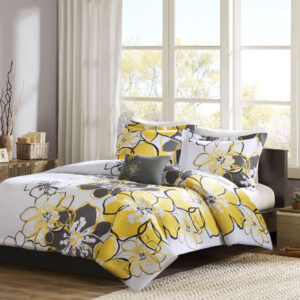 Allison Floral Duvet Cover Set in Yellow From Mi Zone