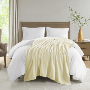 Liquid Cotton Blanket in Ivory From Madison Park