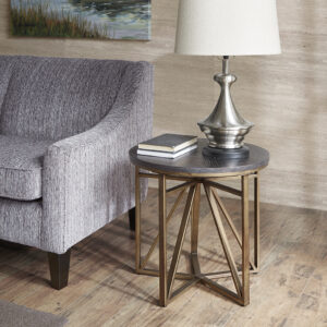 Madison End Table in Antique Bronze From Madison Park