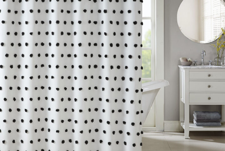 Sophie Shower Curtain in Black From Madison Park