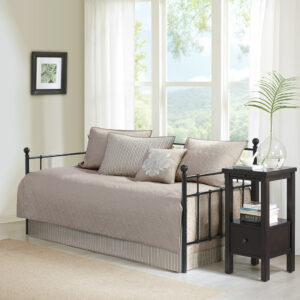 Quebec 6 Piece Reversible Daybed Cover Set in Khaki From Madison Park