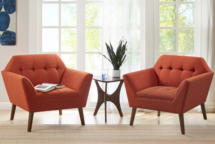 Newport Lounge Chair Set of 2 in Spice From INK+IVY