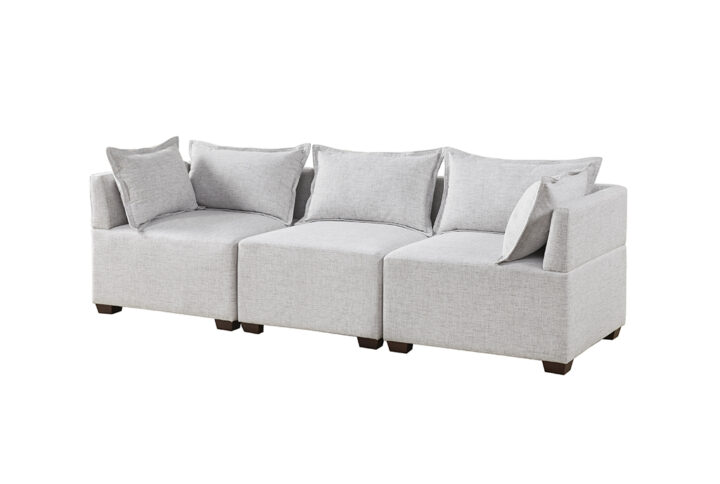 Molly 3-Piece Modular Sofa in Silver Grey From INK+IVY