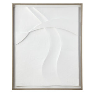 Paths Collide Textured Framed Carved Resin Dimensional Wall Décor in Off-White From INK+IVY