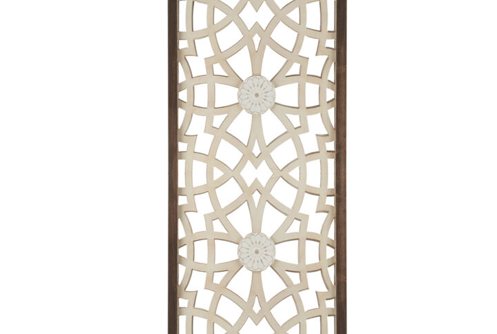 Damask Wood Panel Two-tone Geometric Wall Decor in Wood From Madison Park