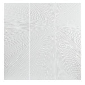 Sunburst Hand Painted Triptych 3-piece Dimensional Resin Wall Art Set in White From Madison Park Signature