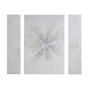 Silver Sand Hand Embellished Abstract 3-piece Canvas Wall Art Set in Silver From INK+IVY