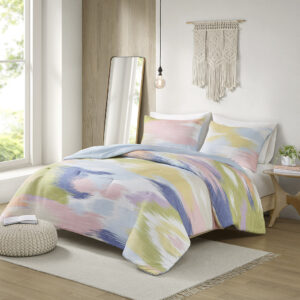 Terra Modern Comforter Set in Blue Multi From Intelligent Design