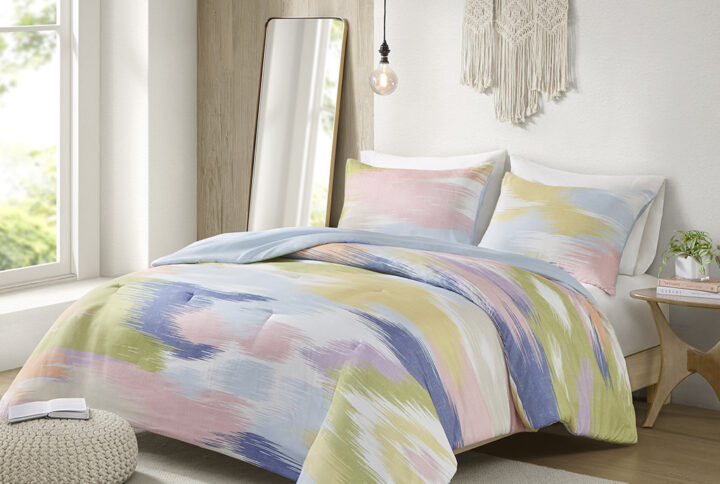 Terra Modern Comforter Set in Blue Multi From Intelligent Design