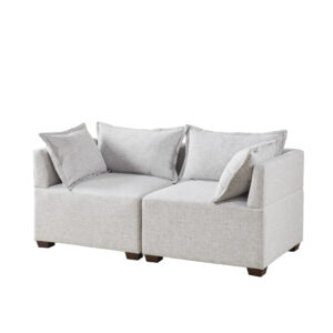 Molly 2-Piece Modular Loveseat Sofa in Silver Grey From INK+IVY